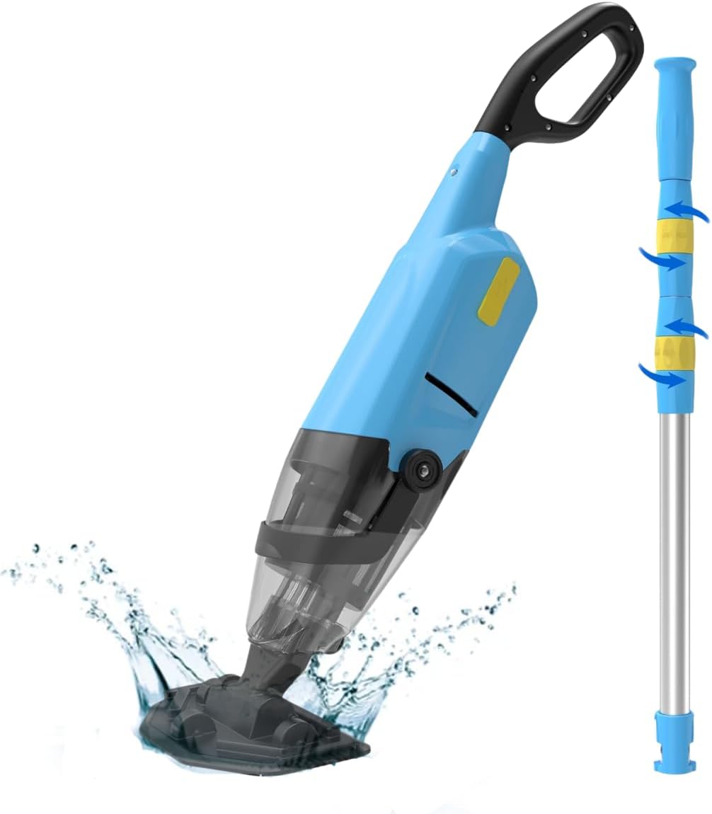 Teguy Aspirador Piscina Inalámbrico con Pértiga Telescópica 60 min 4200 L/h