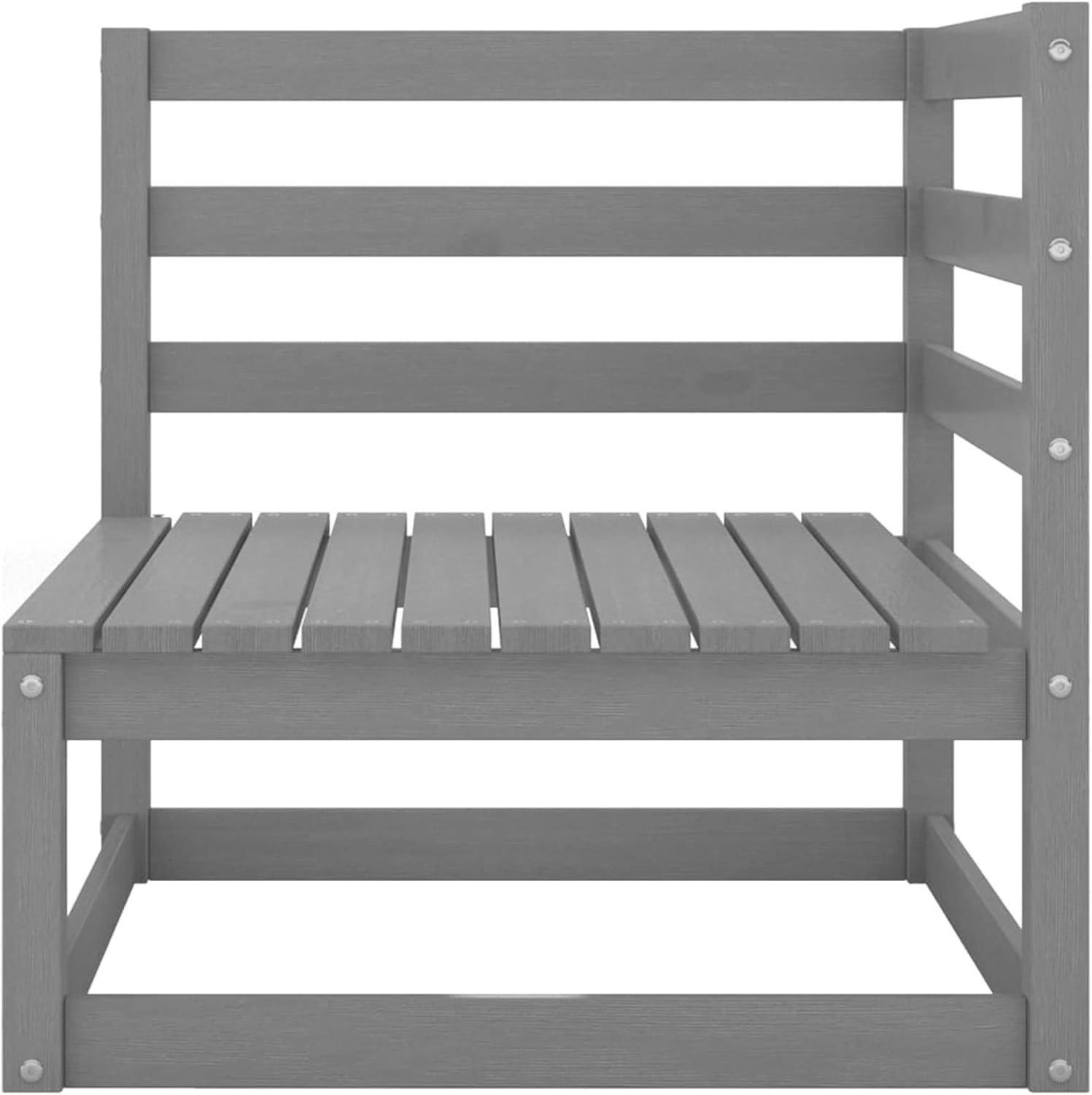 ZEYUAN Salón Jardín 4 Piezas Pino Macizo Modular Cojines 70 × 70 cm Gris - vista 2
