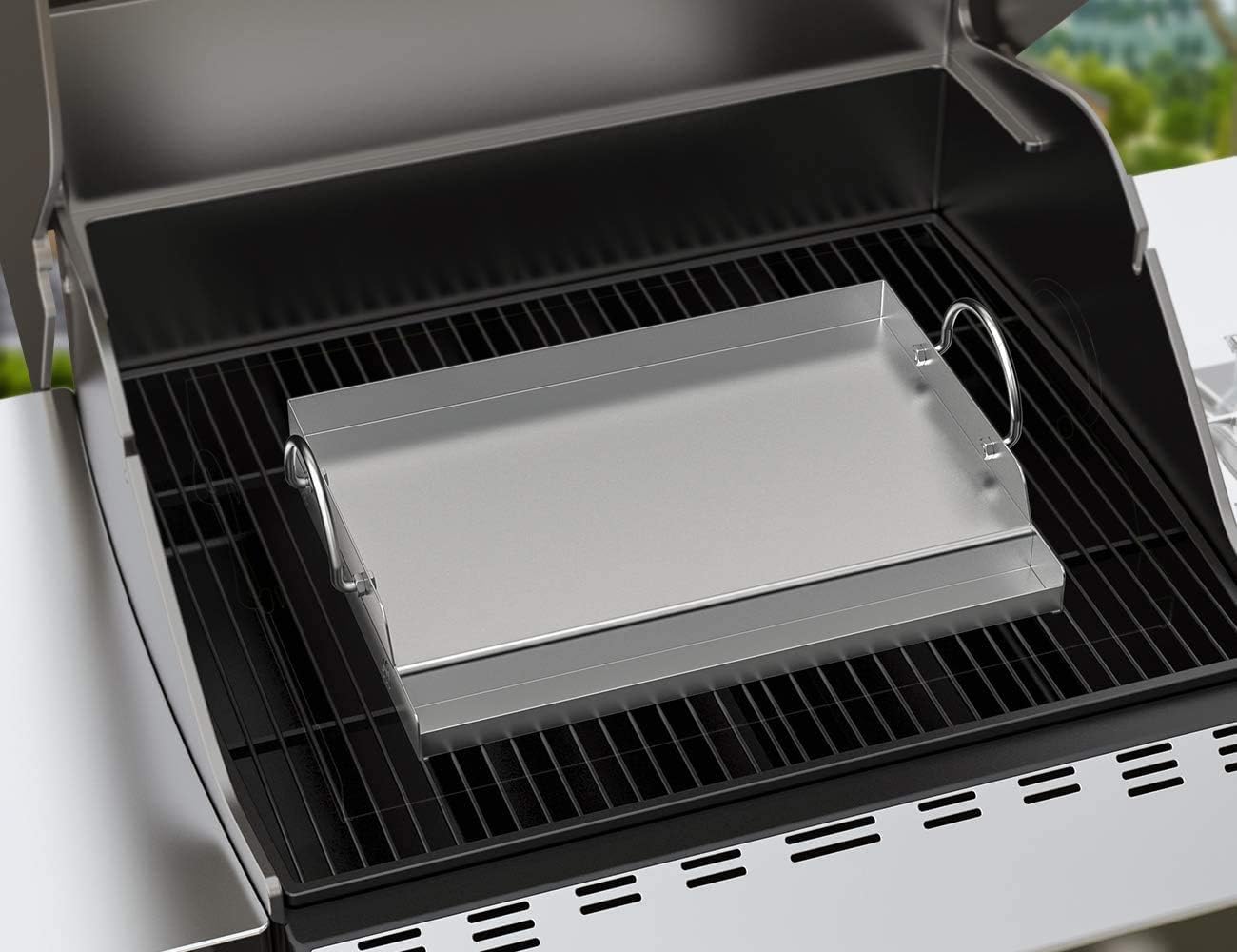 Onlyfire Plancha Acero Inoxidable 51 × 32 cm Barbacoa Universal Antiadherente - vista 2