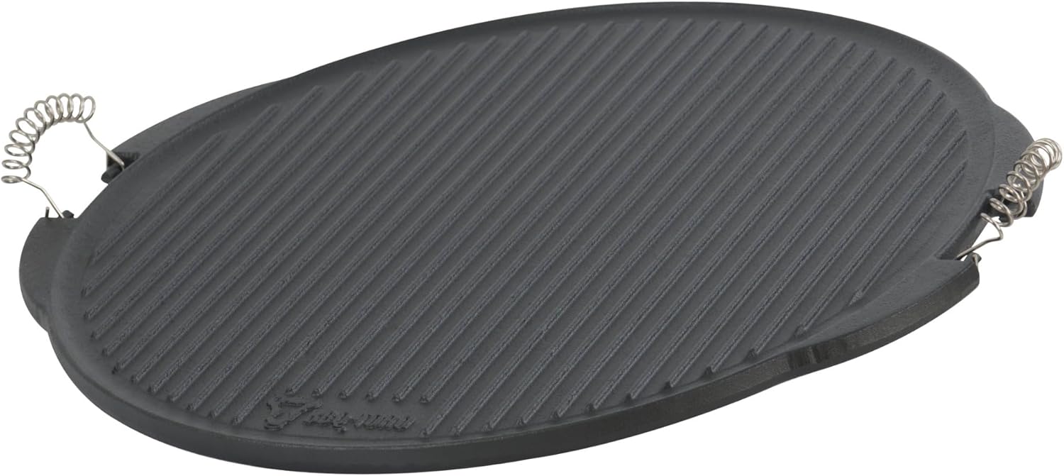 BBQ-Toro Plancha Hierro Fundido Ø53 cm Reversible Esmaltada Asas Barbacoa - vista 2