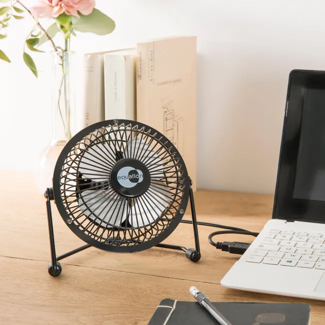 EQUATION Mini Ventilador Lara 4W Negro 10cm Sobremesa
