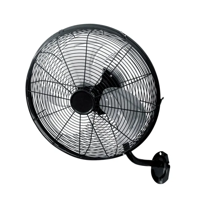 FABRILAMP Ventilador de Pared Arrecife 60W Negro/Plata 40cm 3 Velocidades Oscilante