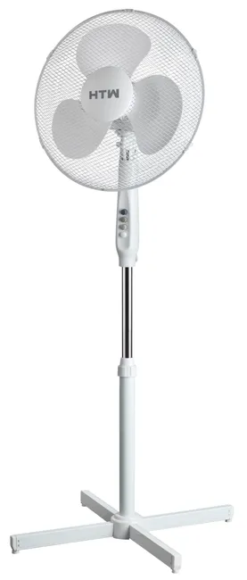 HTW Ventilador de Pie 40W Blanco 40cm 3 Velocidades Oscilación
